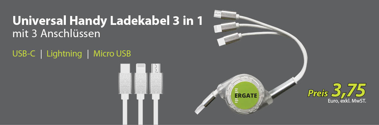 Universal Handy Ladekabel 3 in 1 - ERGATE